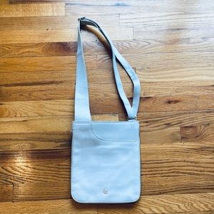 Radley BONE GRAY leather crossbody with expandable zip bottom